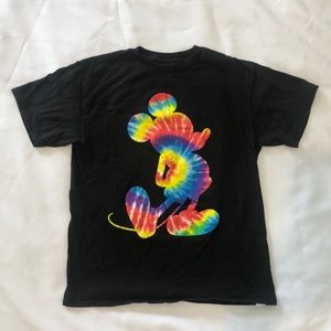Black Mickey Mouse Tie Died t- Shirt Kids M